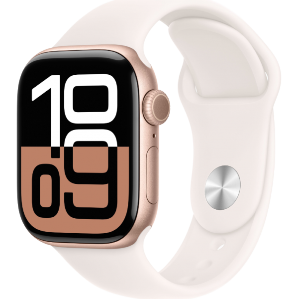 Apple Watch Series 10 46mm Aluminum Rose Gold Case Light Blush Sport Band M/L